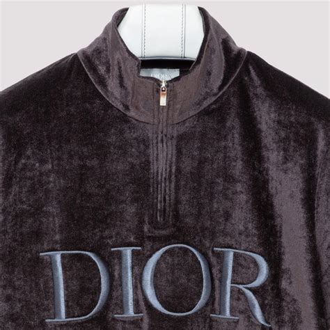 dior velvet half zip tee|designer dior t shirts.